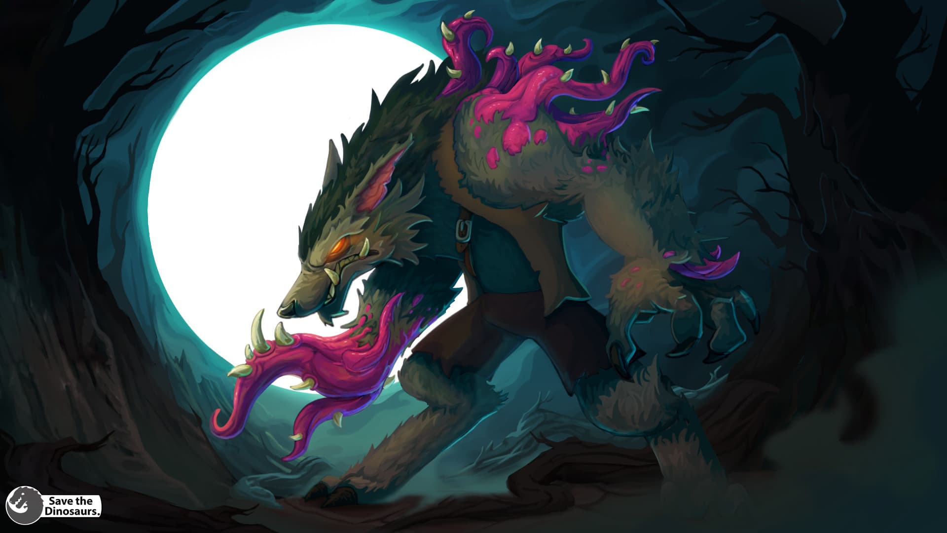 a twisted worgen at night